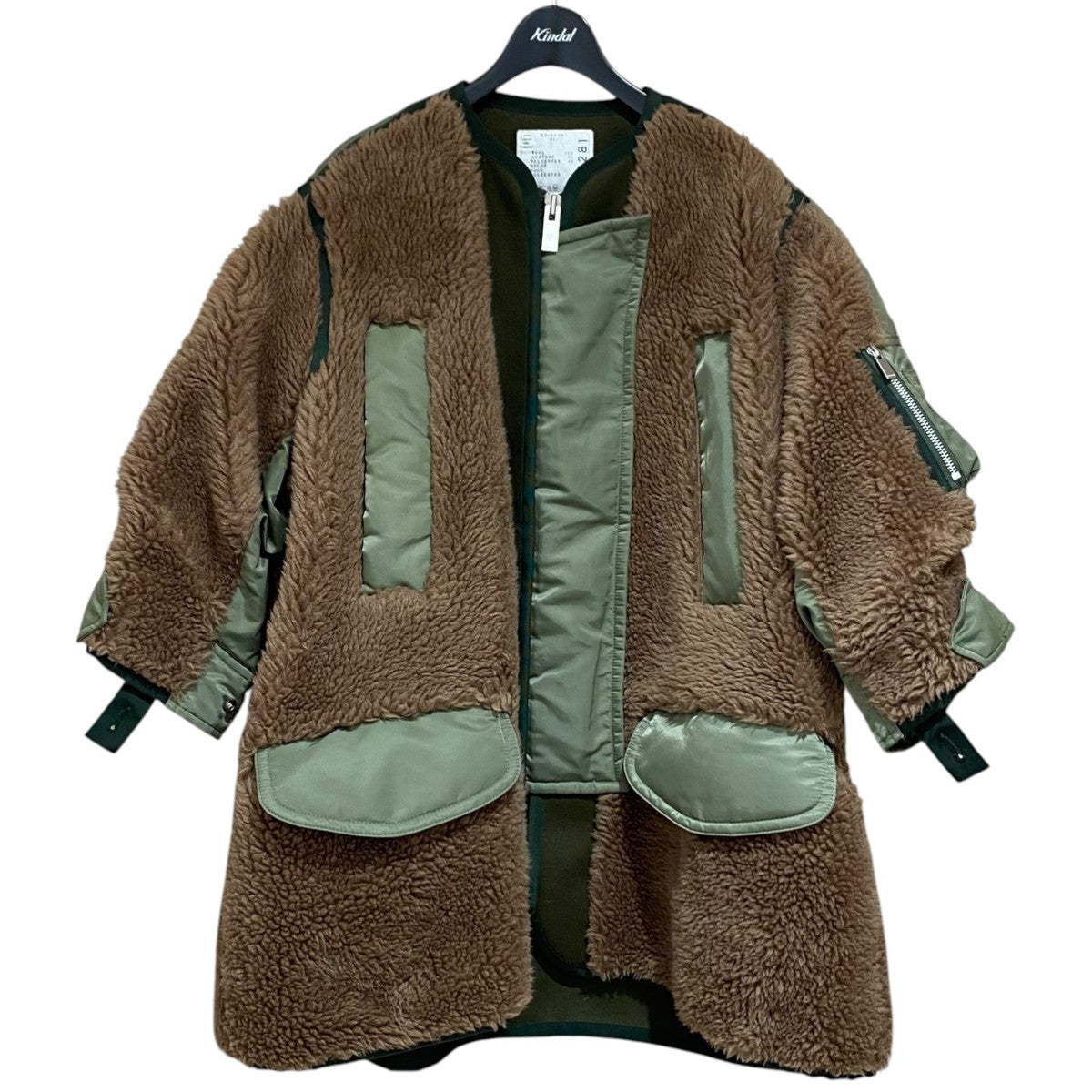 Faux Shearling  Nylon Twill Coat22-06281