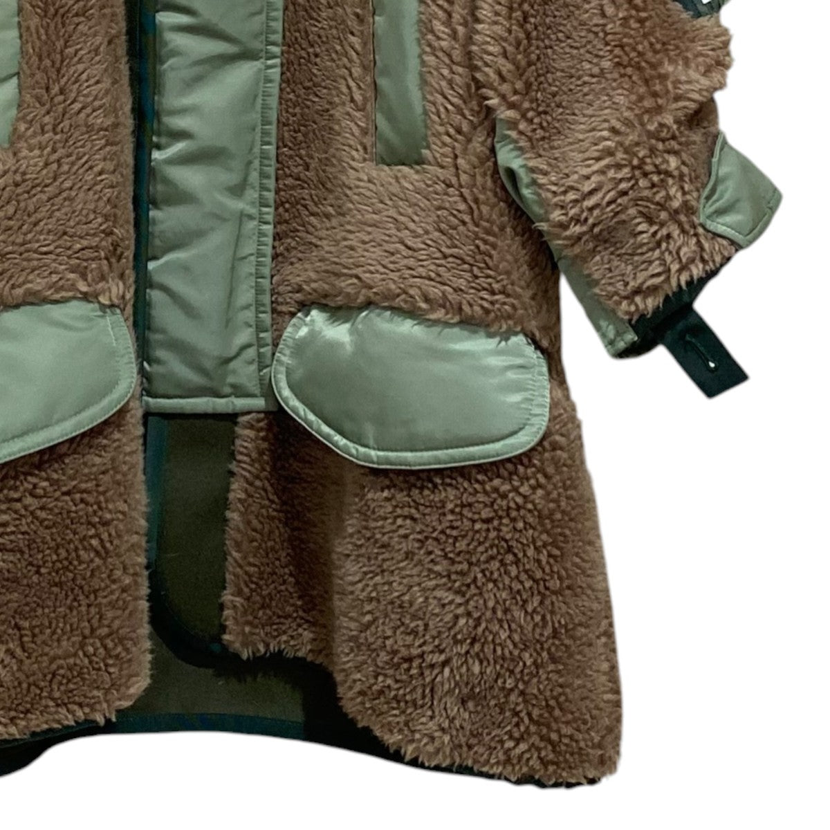 Faux Shearling  Nylon Twill Coat22-06281