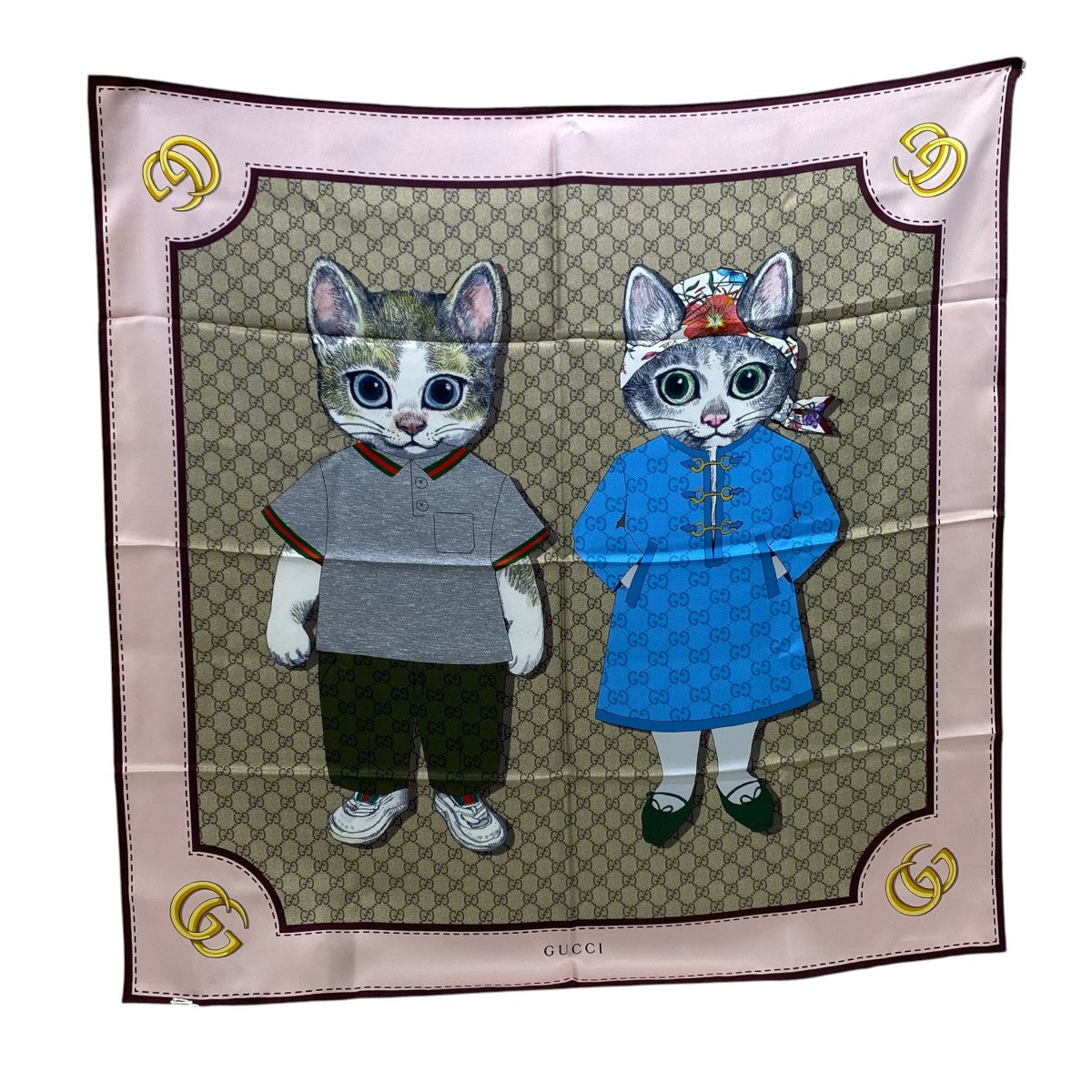 ヒグチユウコ　スカーフ　大判 GUCCI×ヒグチユウコ GGスプリームスカーフ848288 848288 ベージュ