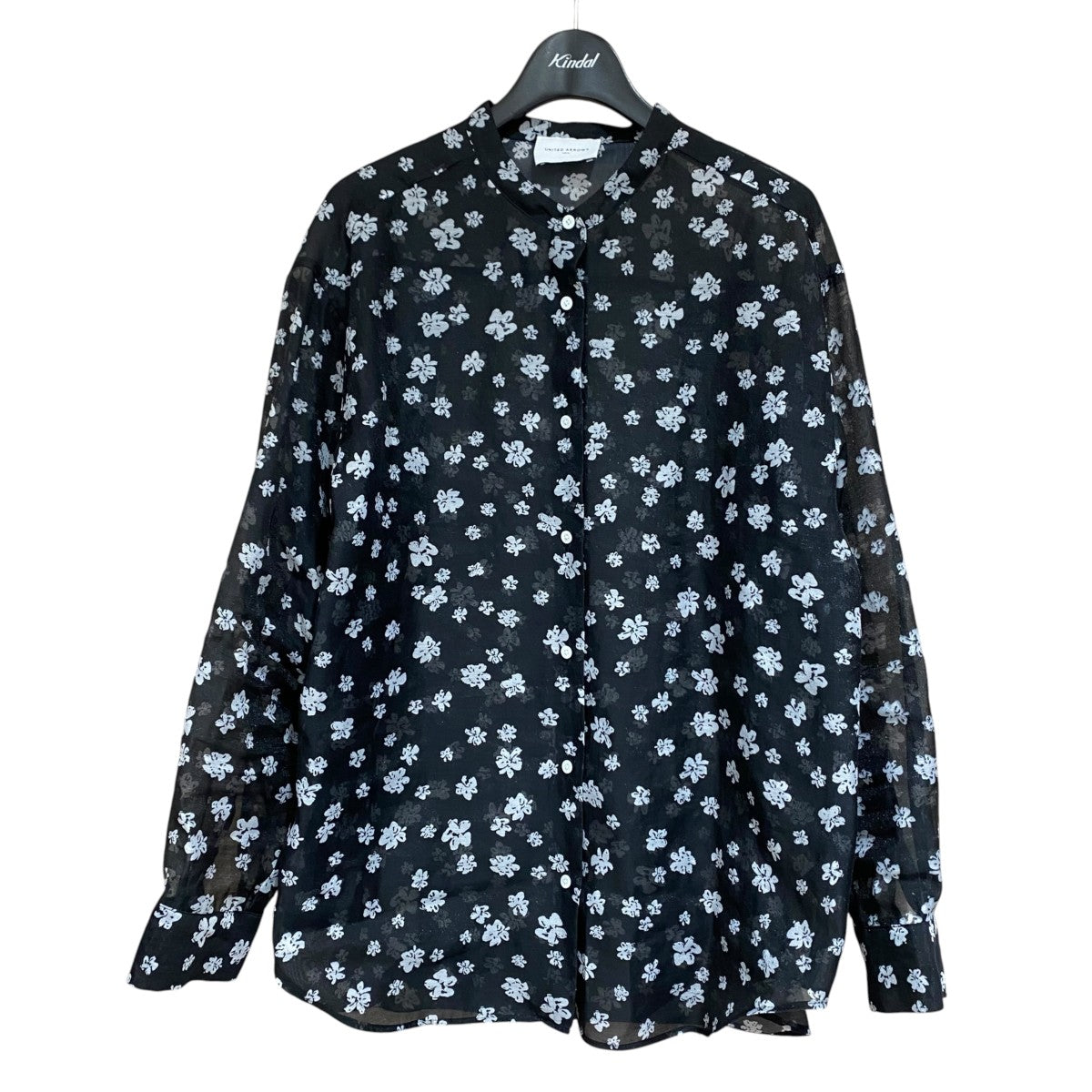 UNITED ARROWS バンドカラー総柄ブラウス1511-1-620003 古着・中古-1枚目のアイテム画像