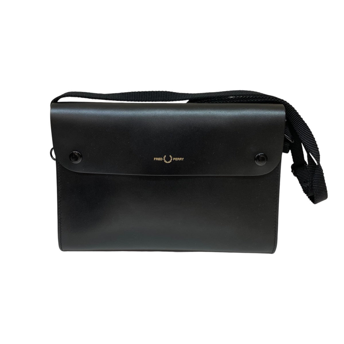 FRED PERRY ショルダーバッグLl4330 BURNISHED LEATHER SACOCHE BAG 古着・中古-1枚目のアイテム画像