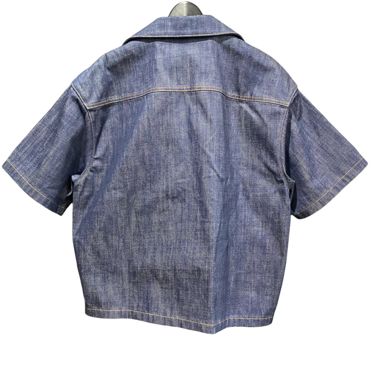 PRADA トライアングル半袖デニムシャツGEC068 古着・中古-2枚目のアイテム画像