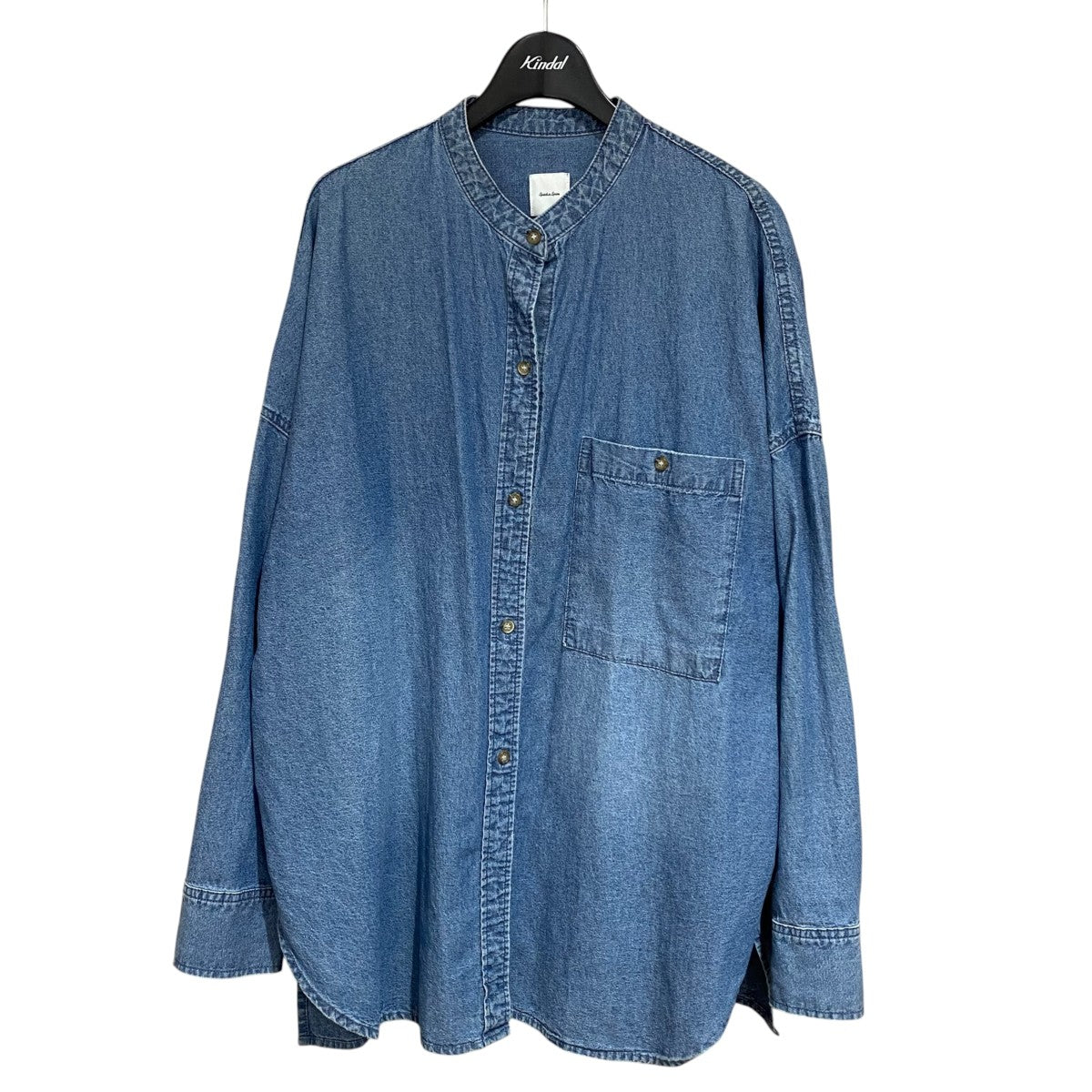 Spick and Span バンドカラーボックスダンガリーシャツ25-050-200-2110-1-0 古着・中古-1枚目のアイテム画像