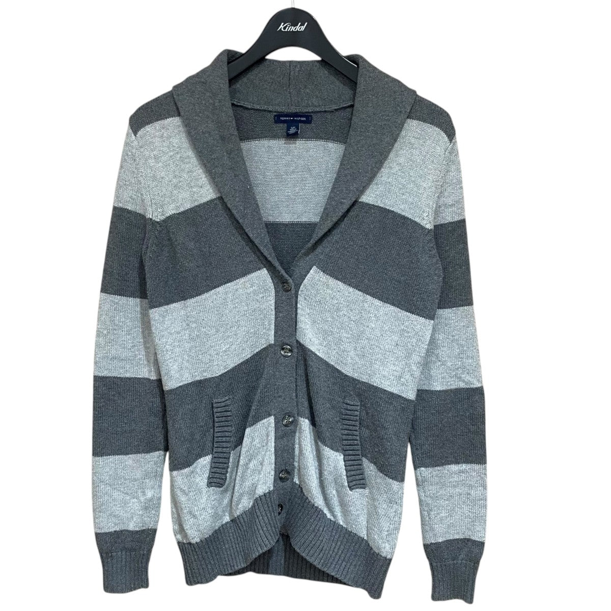 TOMMY HILFIGER ボーダーニットカーディガン 古着・中古-1枚目のアイテム画像
