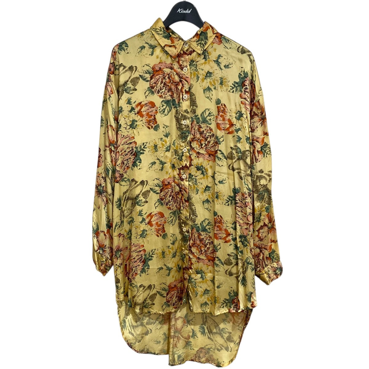 Mes Demoiselles 花柄レーヨンロングシャツ 古着・中古-1枚目のアイテム画像