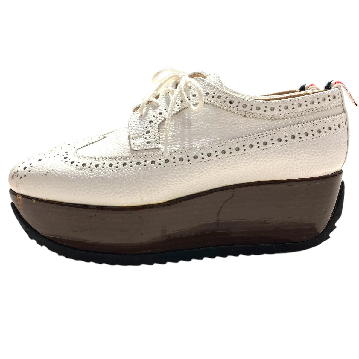 THOM BROWNE トムブラウン　ウイングチップレザーシューズ　US8 THOM BROWNE トムブラウン ウイングチップレザーシューズ US8 【公式通販】