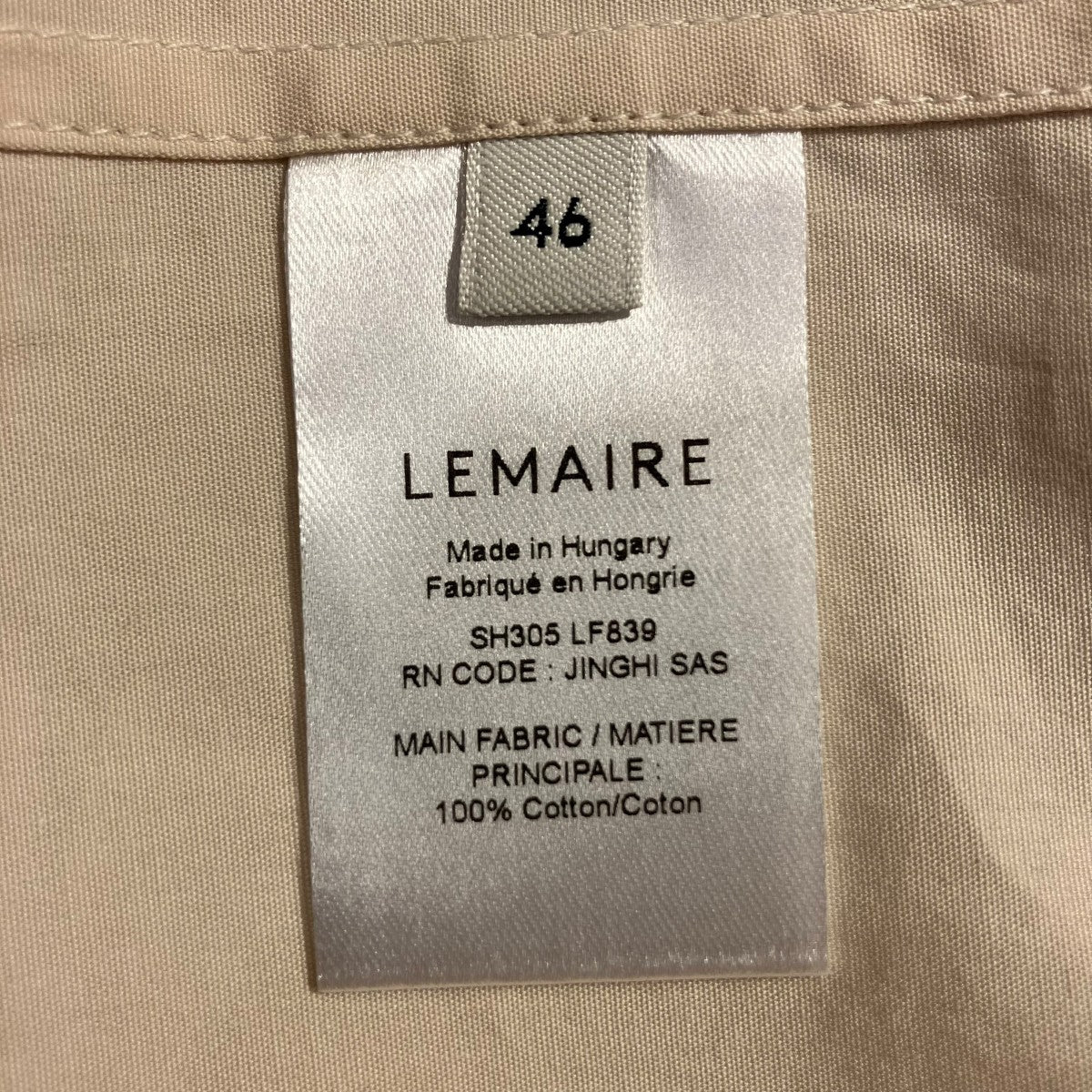 LEMAIRE 「REGULAR COLLAR TWISTED SHIRT」長袖シャツSH305 LF839 古着・中古-7枚目のアイテム画像