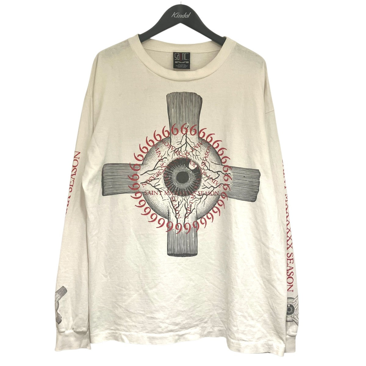SAINT MICHAELセントマイケル長袖Tシャツホワイト SAINT MICHAEL セント マイケル 24AW LS TEE/LOVE UR SAINT