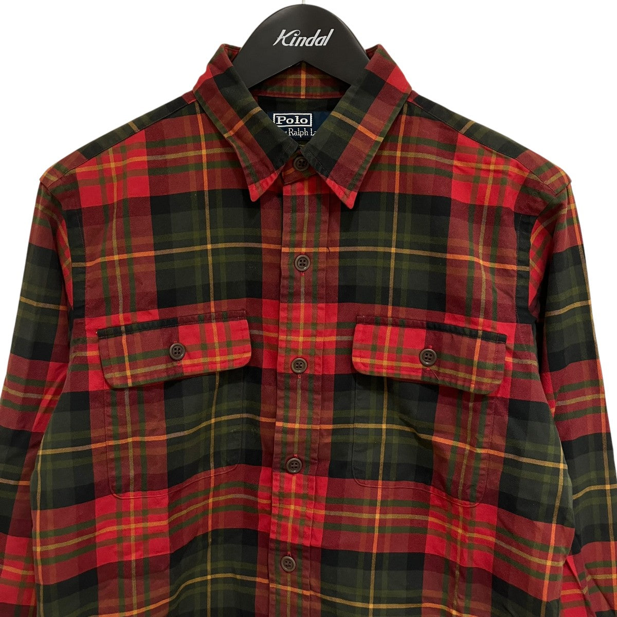 希少 ラルフローレン CLASSIC FIT パッチワーク エルボーパッチシャツ 古着 90s Ralph Lauren 「CLASSIC FIT」 エルボー パッチ 千鳥格