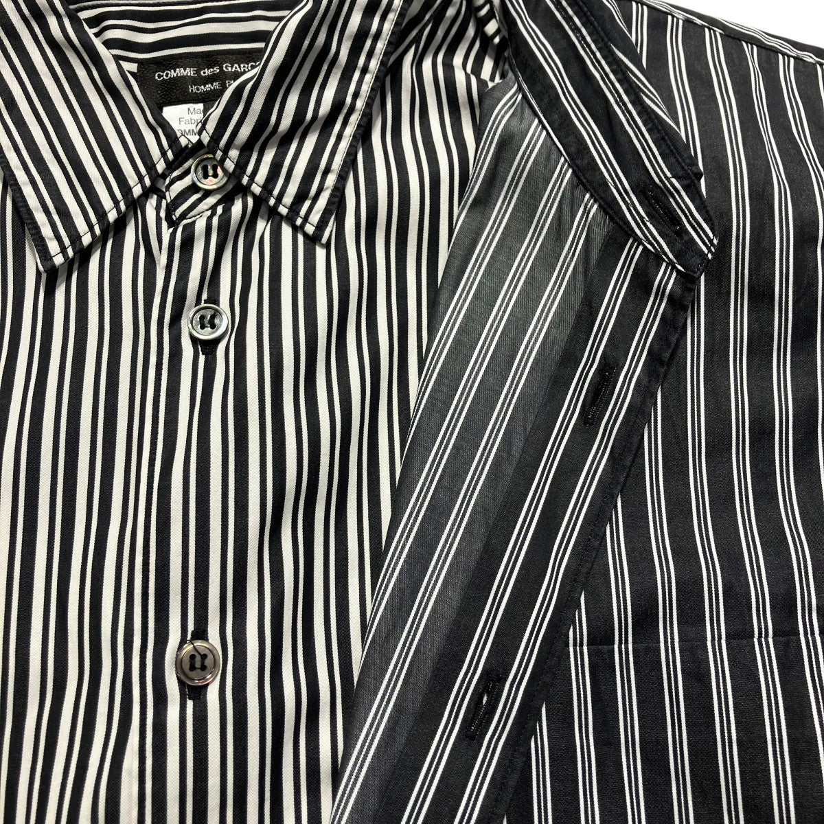 o*a様 COMME des GARÇONS ストライプ Lサイズ 長袖シャツ COMME des GARCONS コム・デ・ギャルソン コムコム シルク
