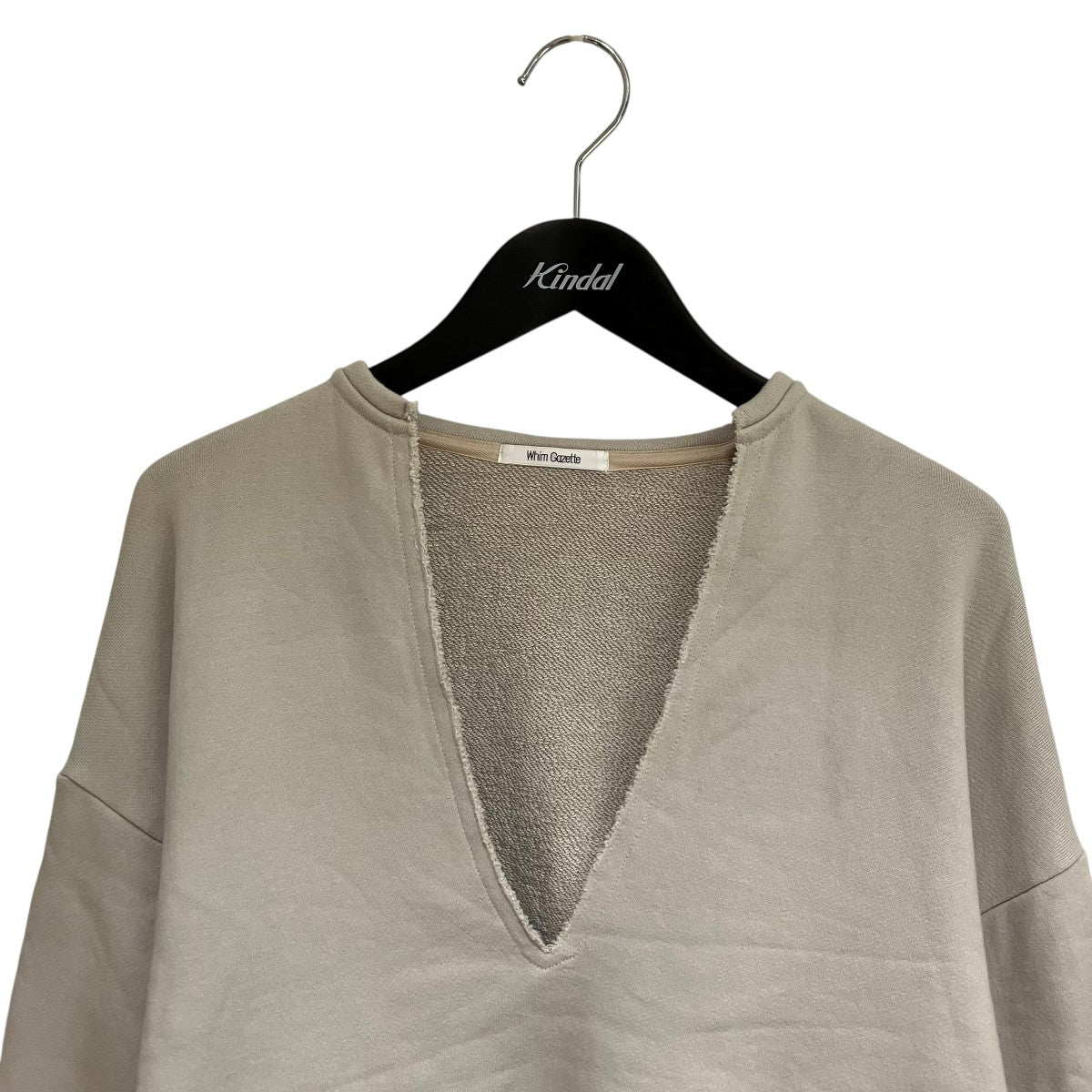 新品】Whim Gazette スウェットVネックプルオーバー ベージュ Vネック