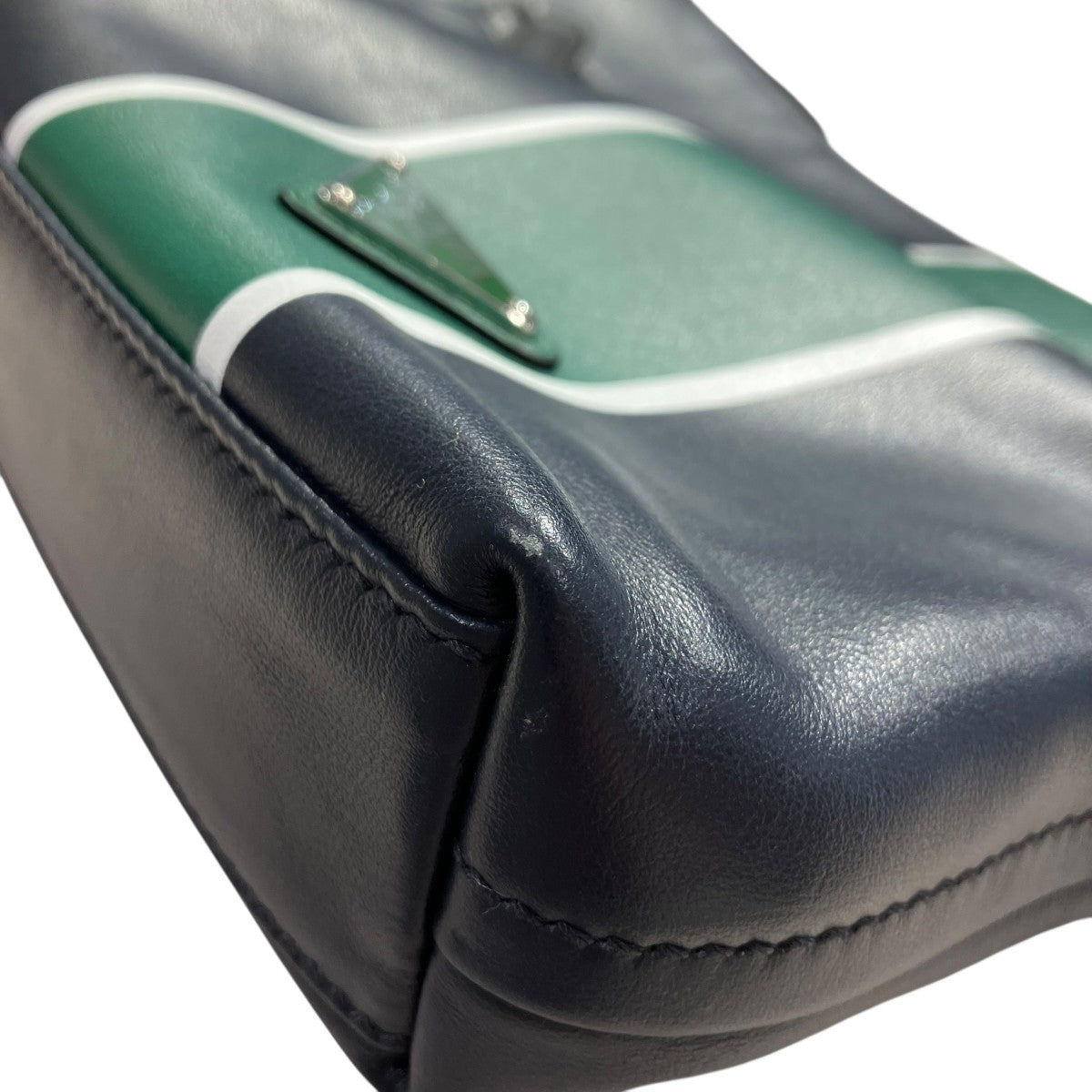 ［PRADA］プラダ オリーブグリーン ボストンバッグ Prada レザーボストンバッグ | グリーン | FARFETCH JP