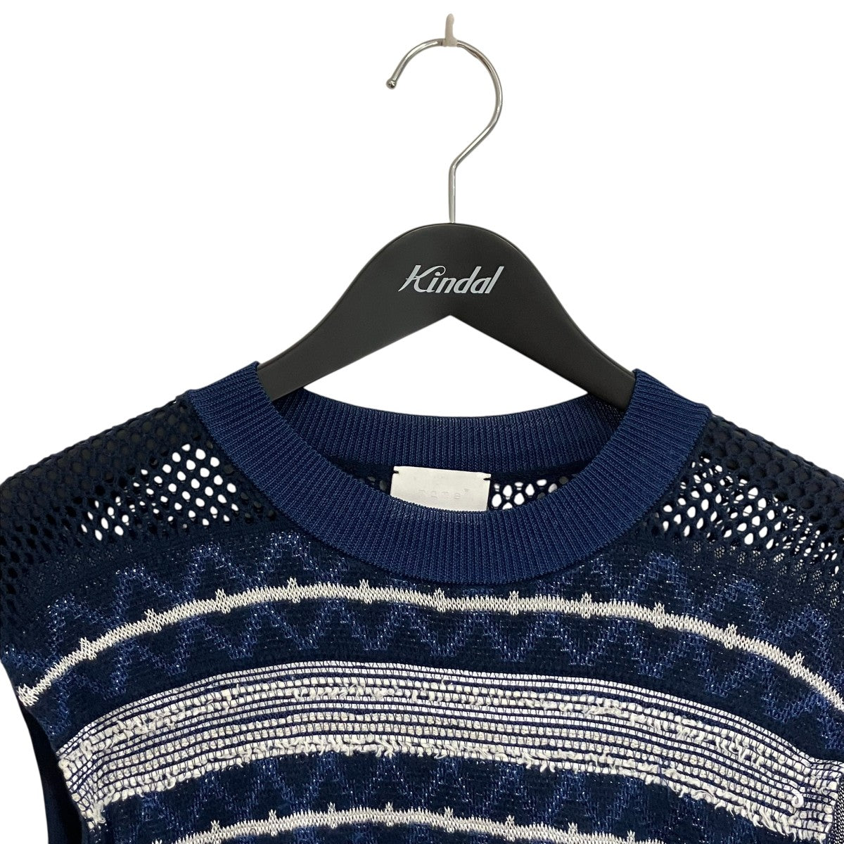 マメ mame ノースリーブニット 15SS-KN069 ブルー サイズ：1 mame(マメ) ノースリーブニット15SS-KN069 15SS-KN069 ブルー