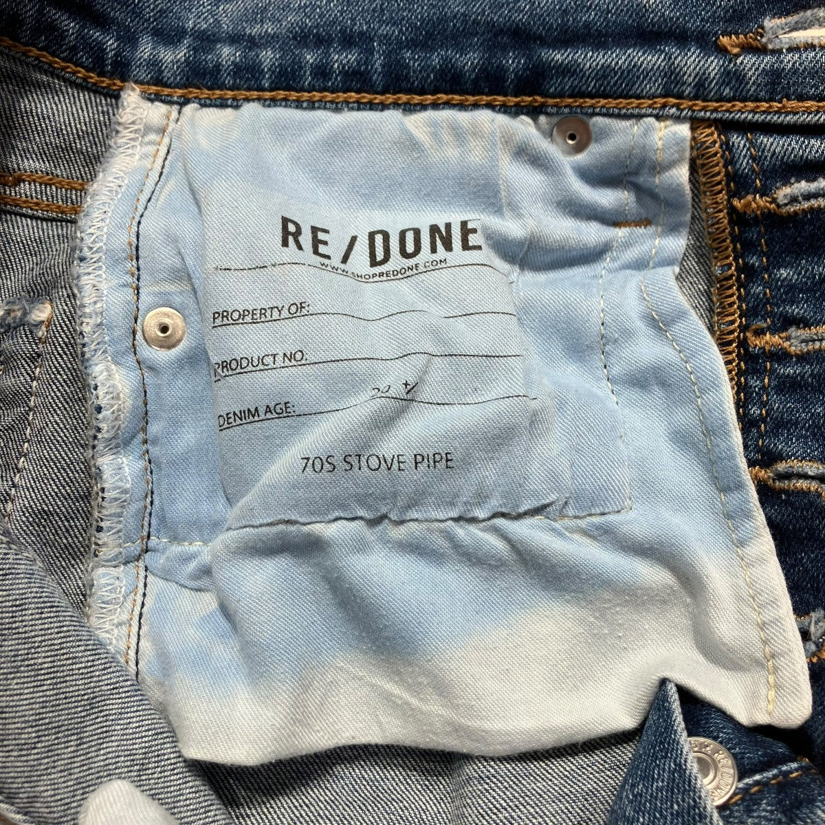 RE／DONE 「22 70s Stove Pipe Pants」デニムパンツ3610600439 古着・中古-5枚目のアイテム画像