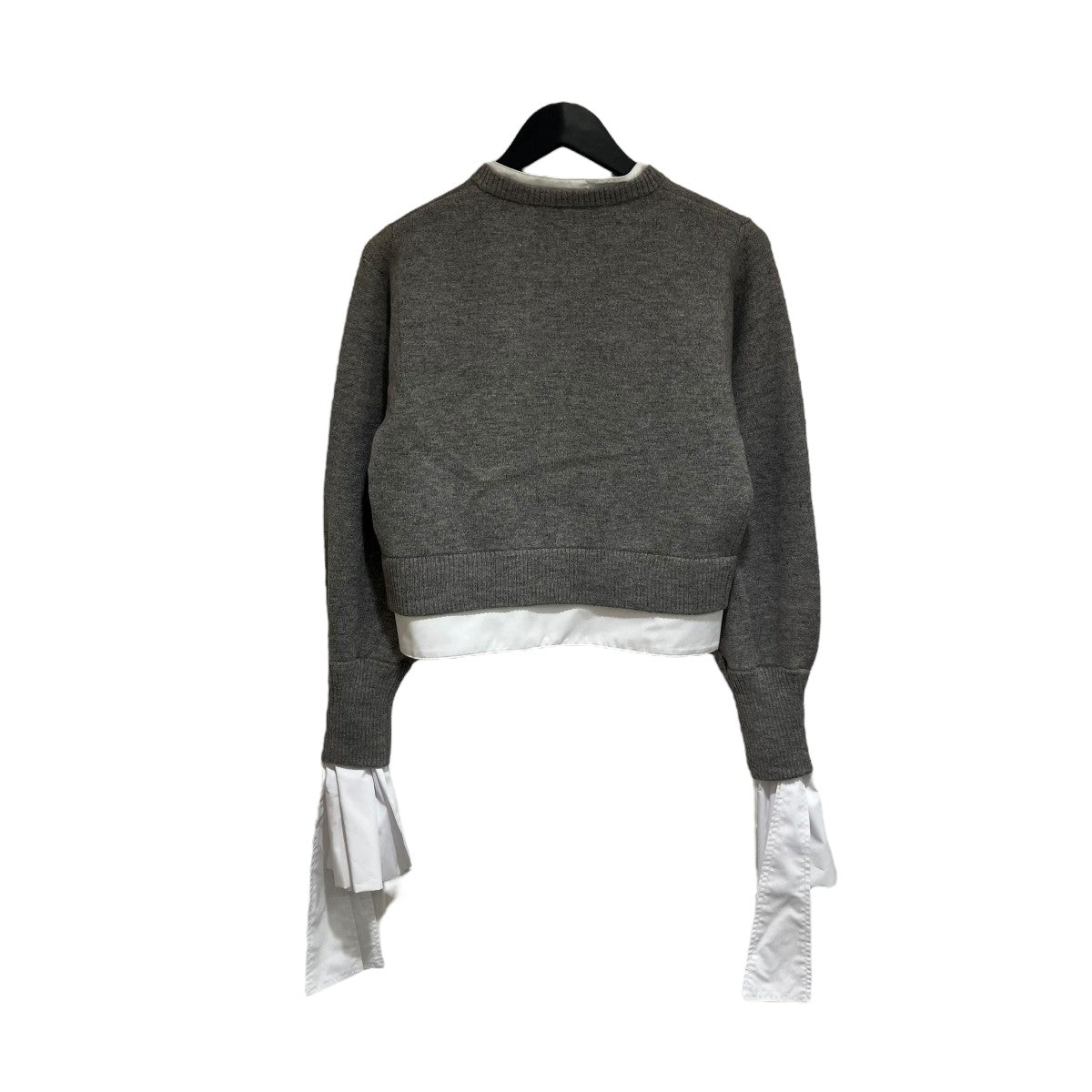 bibiy ANGELIQUE KNIT ドッキングカーディガン 未使用 Bibiy ビビィ ANGELIQUE KNIT 異素材ドッキング 袖リボン