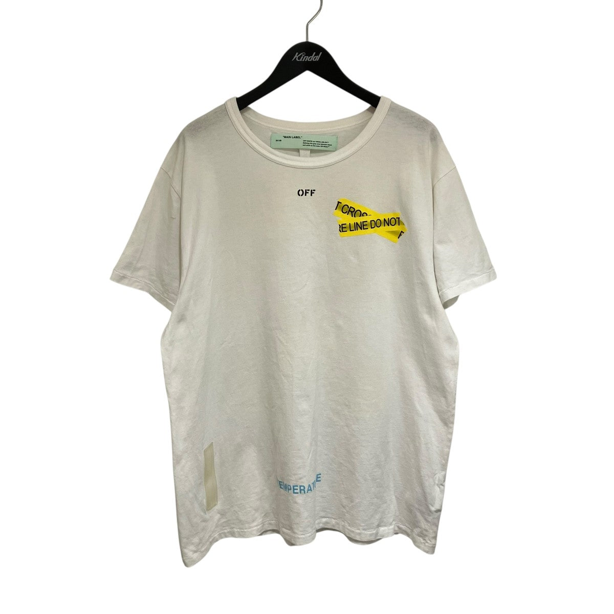 OFFWHITE FIRETAPE S S TEEファイヤーテープ プリントTシャツOMAA002S18185006 古着・中古-1枚目のアイテム画像