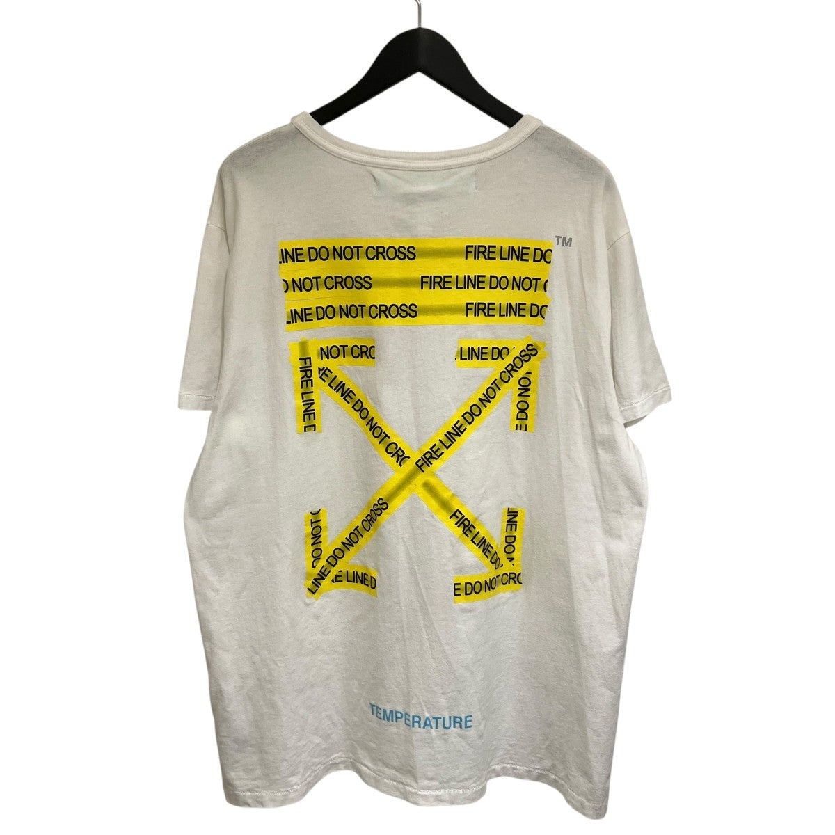 OFFWHITE FIRETAPE S S TEEファイヤーテープ プリントTシャツOMAA002S18185006 古着・中古-2枚目のアイテム画像