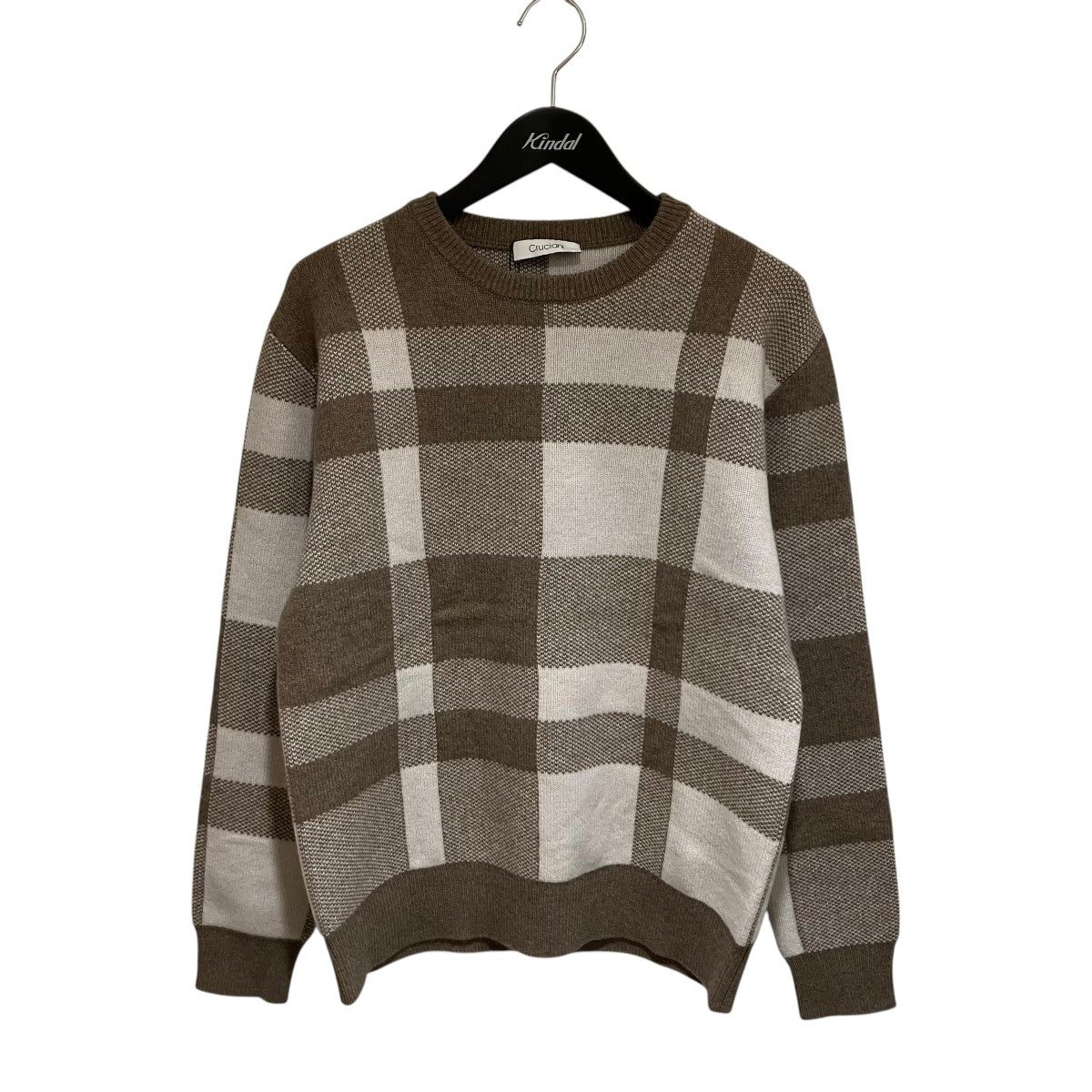 CRUCIANI(クルチアーニ) ウールカシミヤ チェック柄クルーネックニット