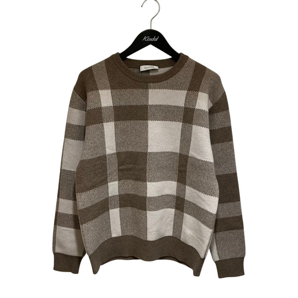 CRUCIANI(クルチアーニ) ウールカシミヤ チェック柄クルーネックニット