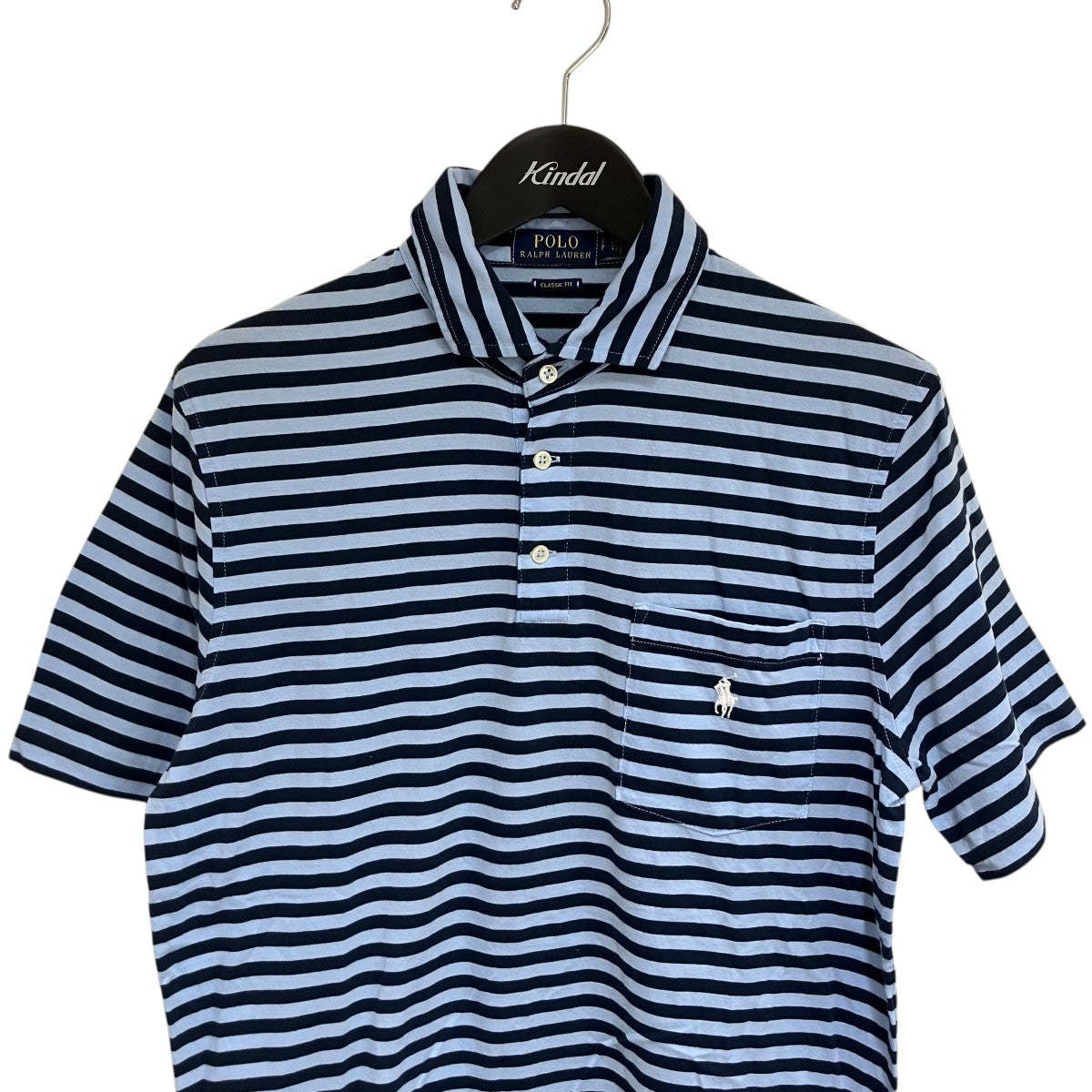 POLO RALPH LAUREN ワンポイントロゴ刺繍ボーダーポロシャツ 古着・中古-3枚目のアイテム画像