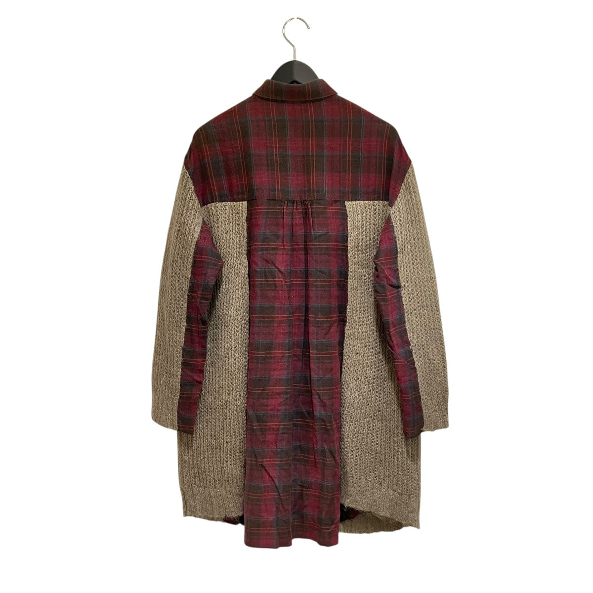 UNDERCOVER カーディガンドッキングロングチェックシャツロングシャツSUR1901 古着・中古-2枚目のアイテム画像