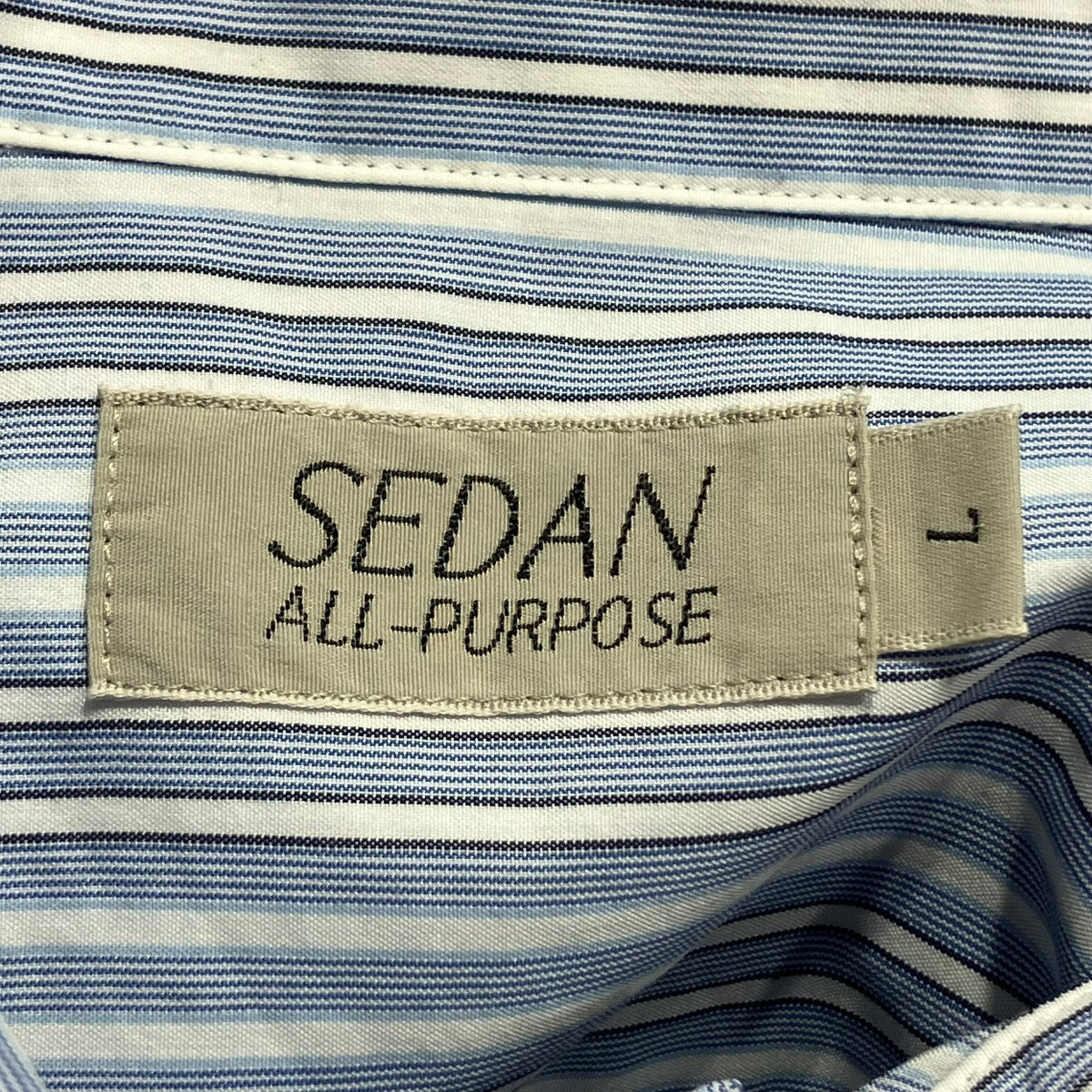 SEDAN ALL-PURPOSE Striped Cotton Polyester S S Work ShirtストライプシャツSD23S-SH08 古着・中古-5枚目のアイテム画像