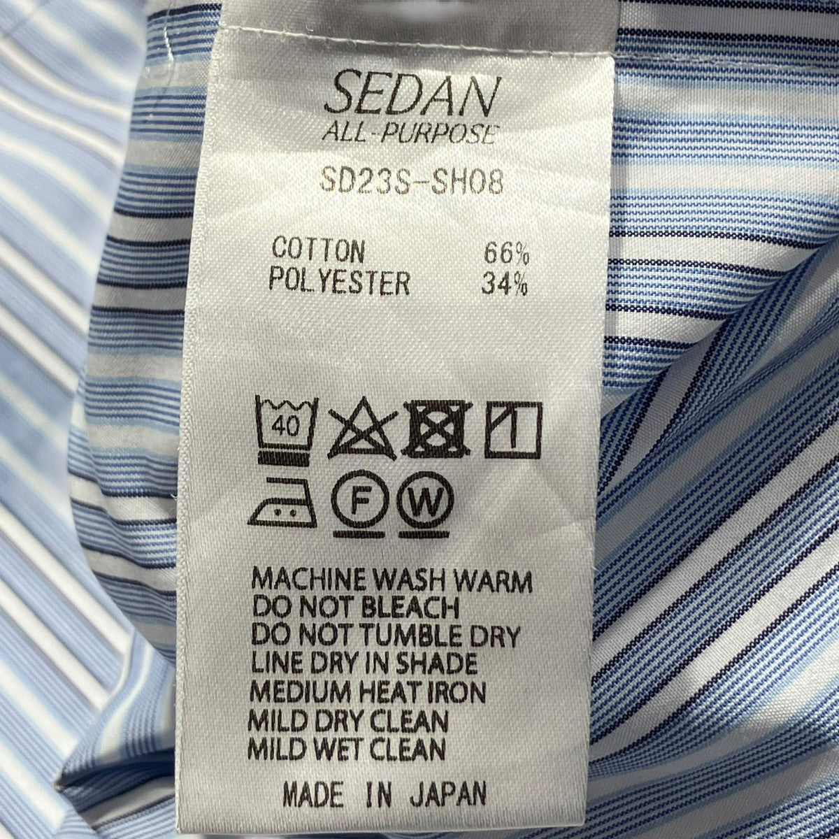 SEDAN ALL-PURPOSE Striped Cotton Polyester S S Work ShirtストライプシャツSD23S-SH08 古着・中古-6枚目のアイテム画像
