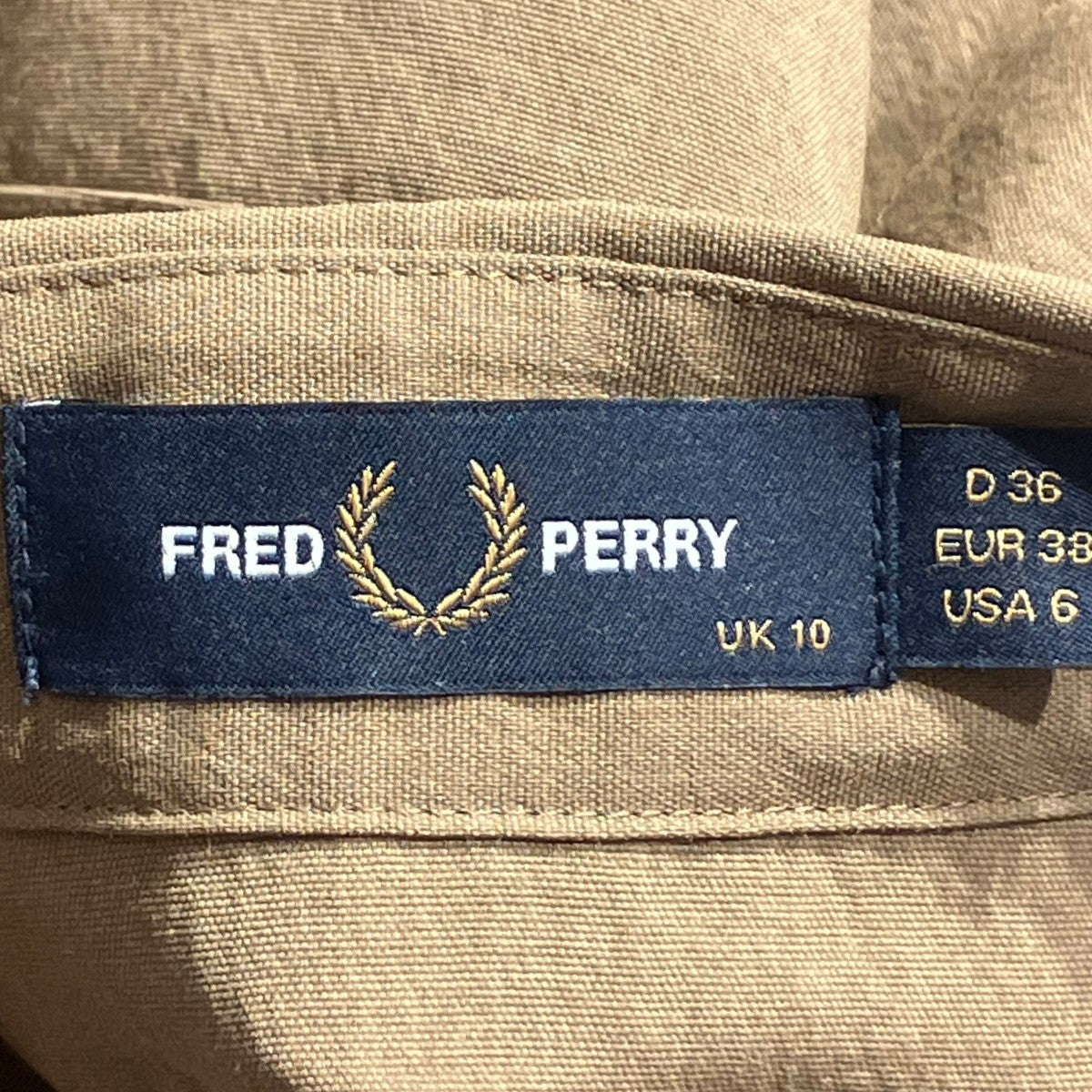 美品フレッドペリー　Sheer Knit Paneled Shirt Dress FRED PERRY（フレッドペリー）の「Sheer Knit Paneled Shirt