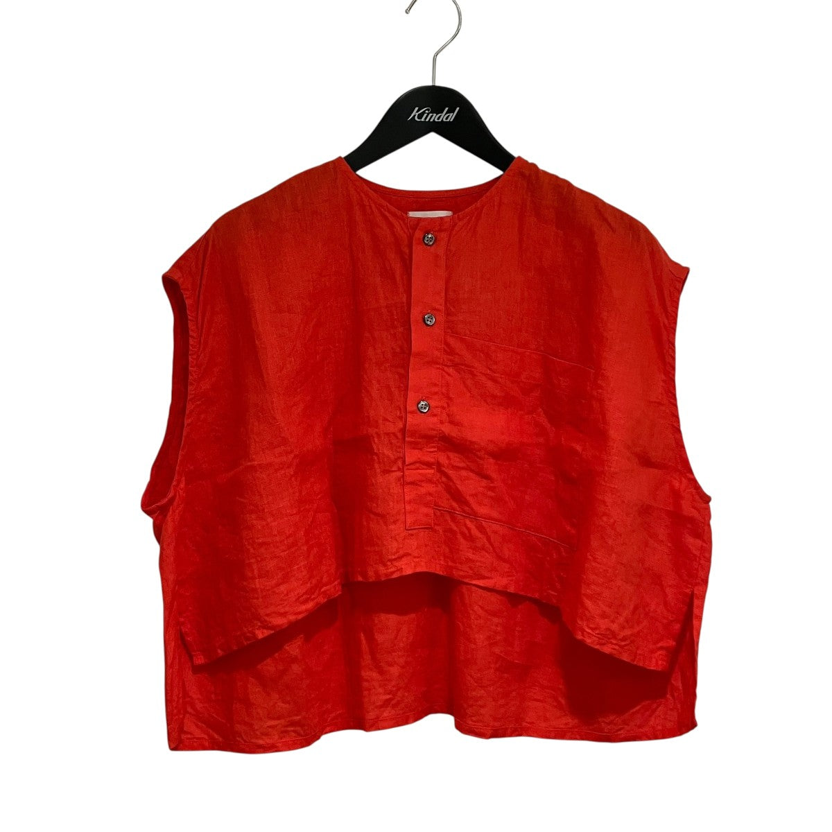 Honnete(オネット) No Collar Shirts TopノースリーブブラウスHO