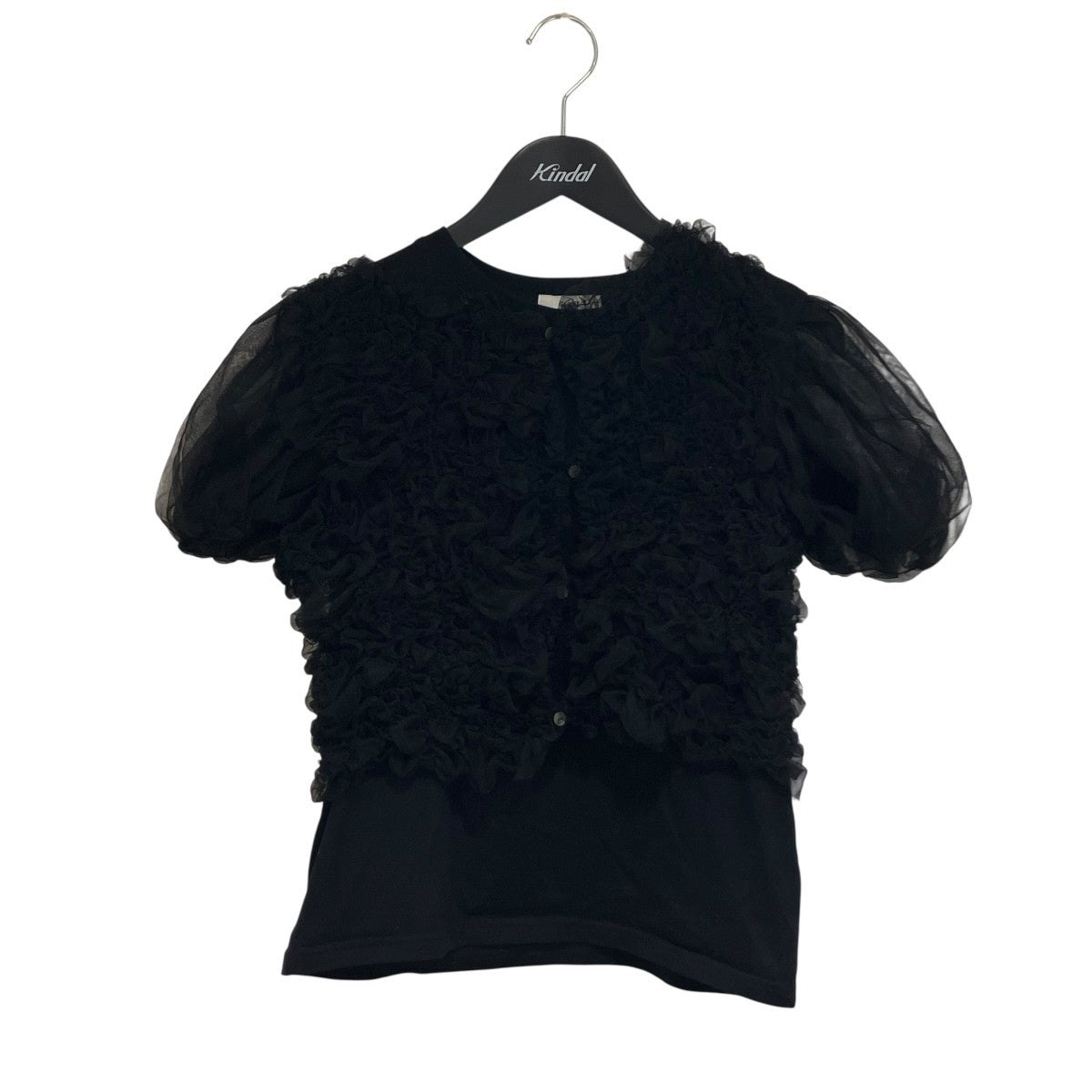 CLANE] クラネ TULLE VEST LAYERED TOPS(WHITE)