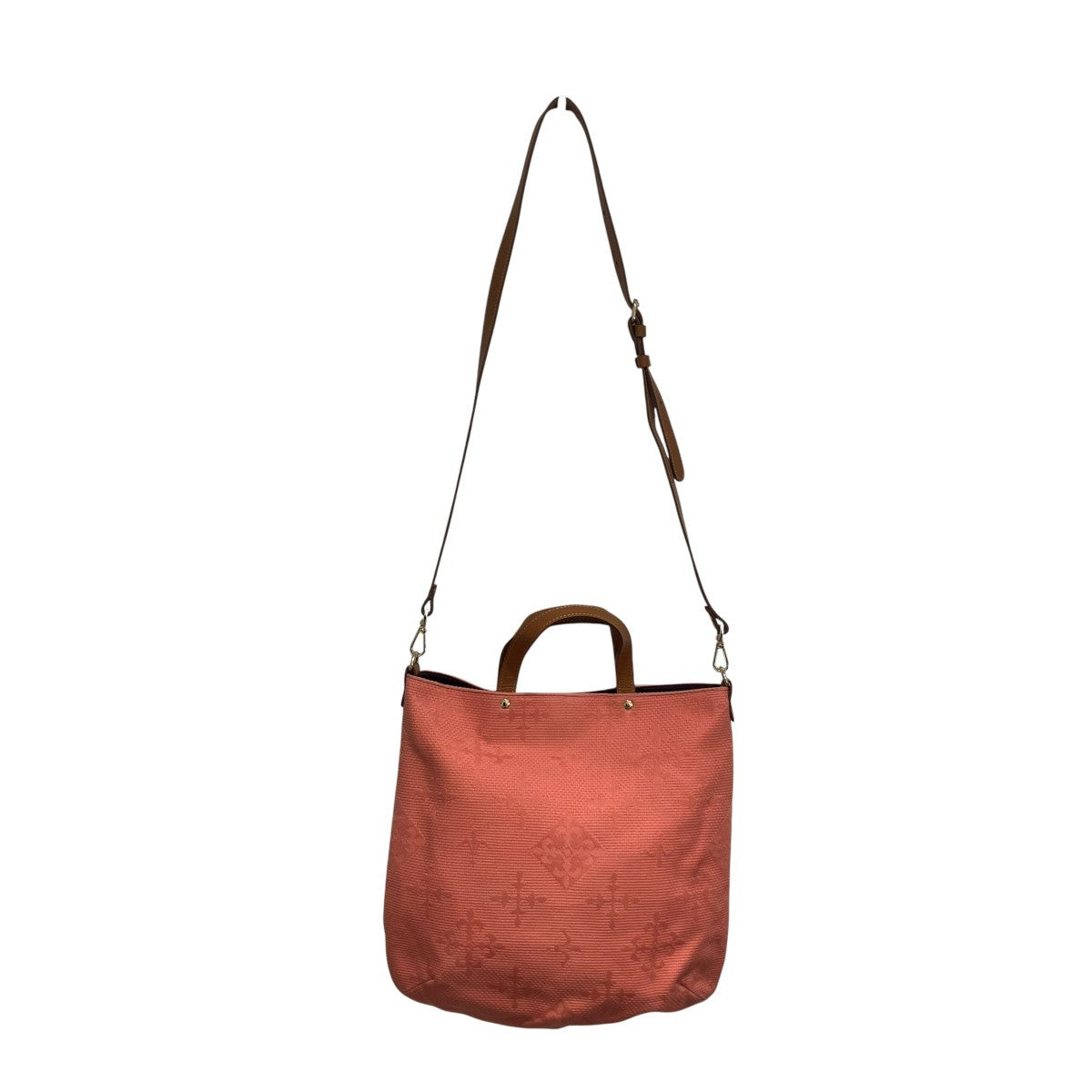 極美品！russet ラシット　コットンジャガード　ラージ　2wayトートバッグ russet(ラシット) 刺し子ジャガード2wayトートバッグChanezu(茶