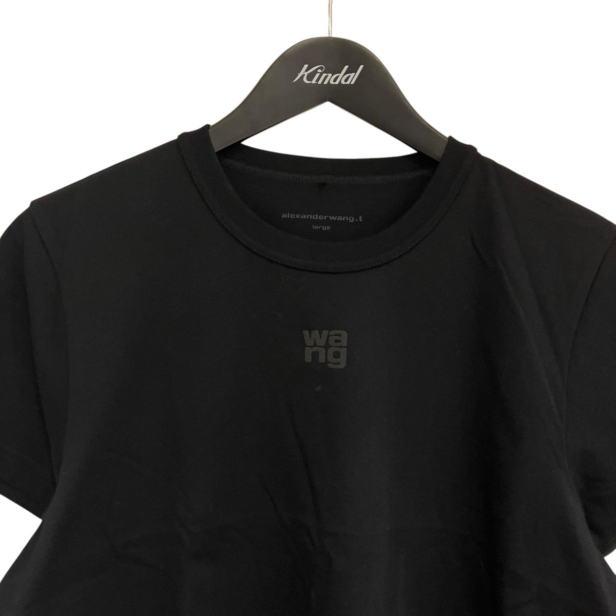 ALEXANDER WANG ESSENTIAL JSY SHRUNKEN TEE W PUFF LOGO＆BOUND NECKロゴTシャツ4CC3241521 古着・中古-3枚目のアイテム画像