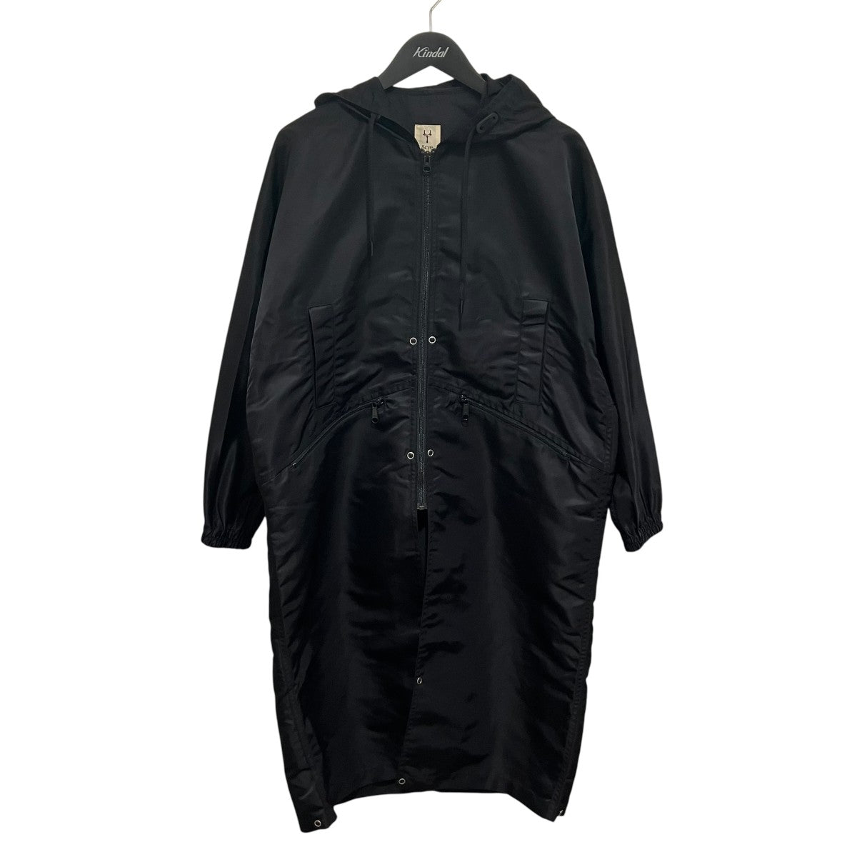 美品 SCYE ナイロン高密度ツイル アジャスタブルレングスパーカ ブラックM Scye ナイロン高密度ツイル アジャスタブルレングスパーカ