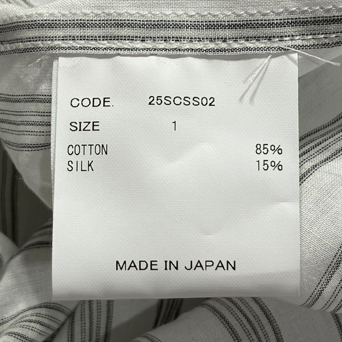 25SSBand collar L S shirtsストライプシャツ25SCSS02