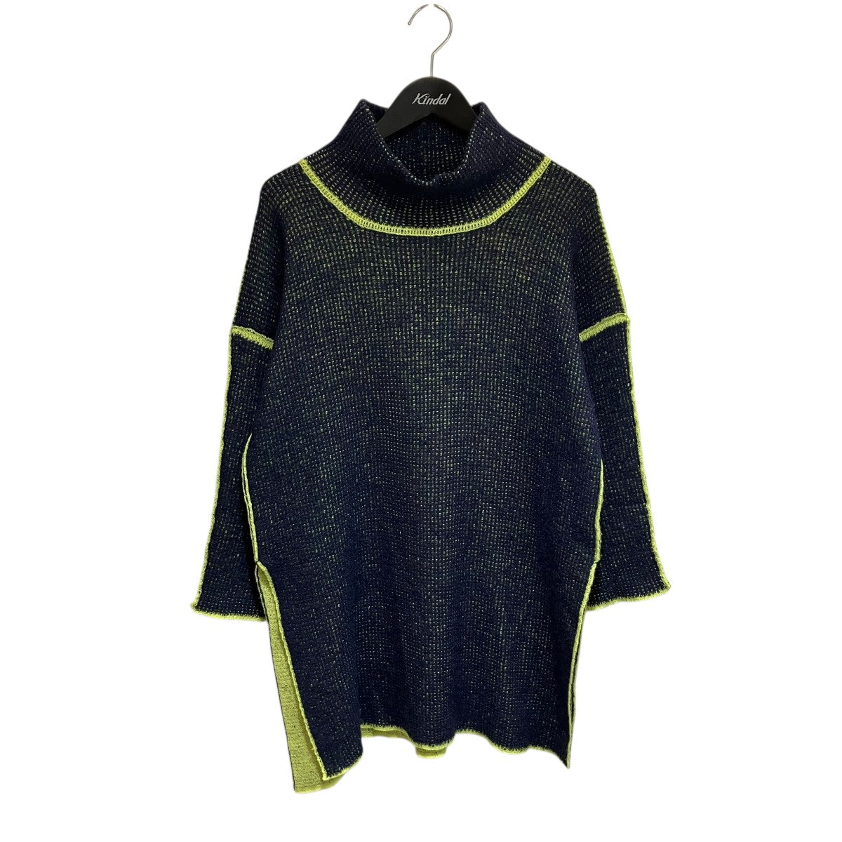 ISSEY MIYAKE ネイビーリブ編みセーター イッセイミヤケISSEY MIYAKE 132 5. フラットタートルネック