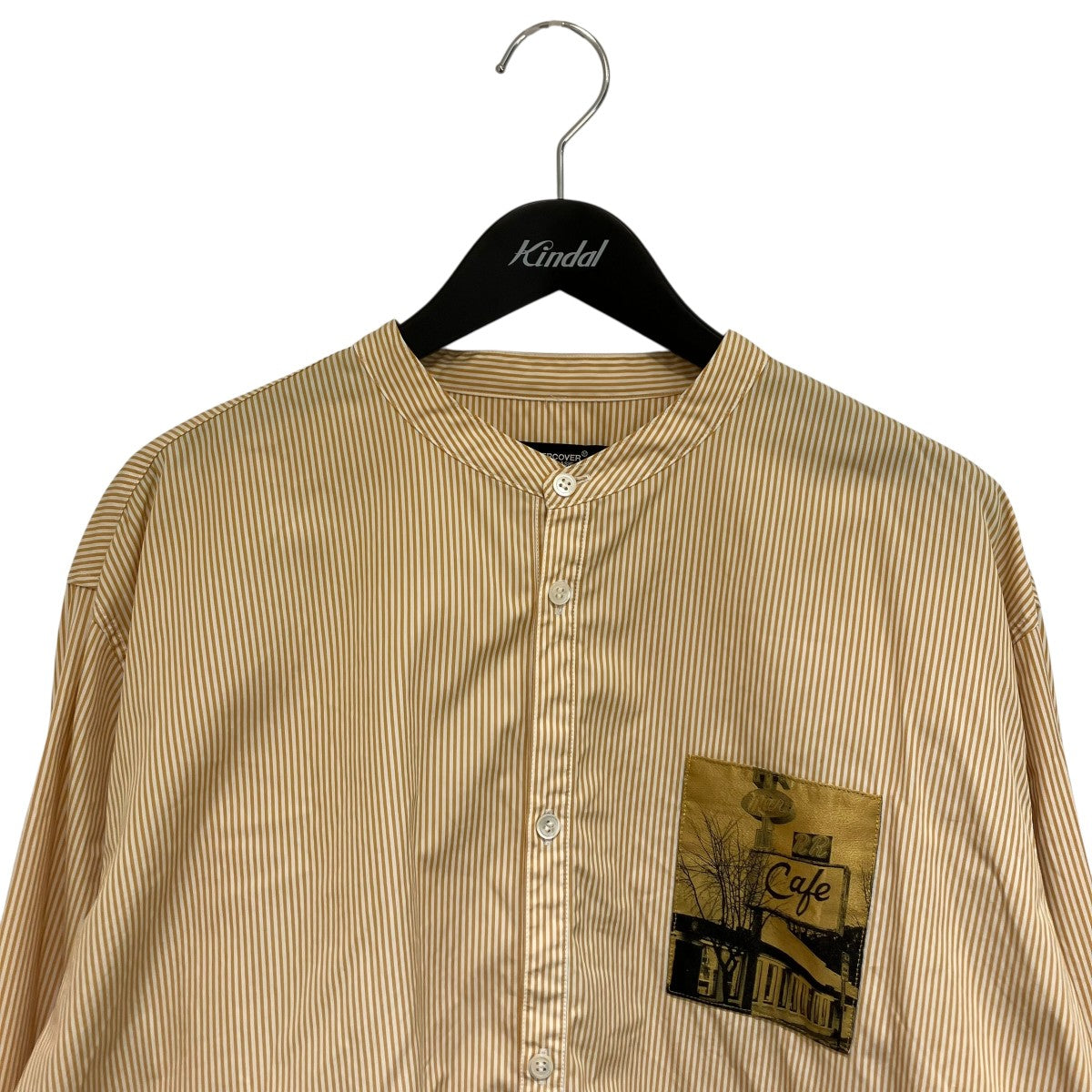 UNDERCOVER 縮絨ストライプシャツ 2 Mサイズ 極美品 長袖シャツ UNDERCOVER(アンダーカバー) 縮絨加工レギュラーカラーシャツ
