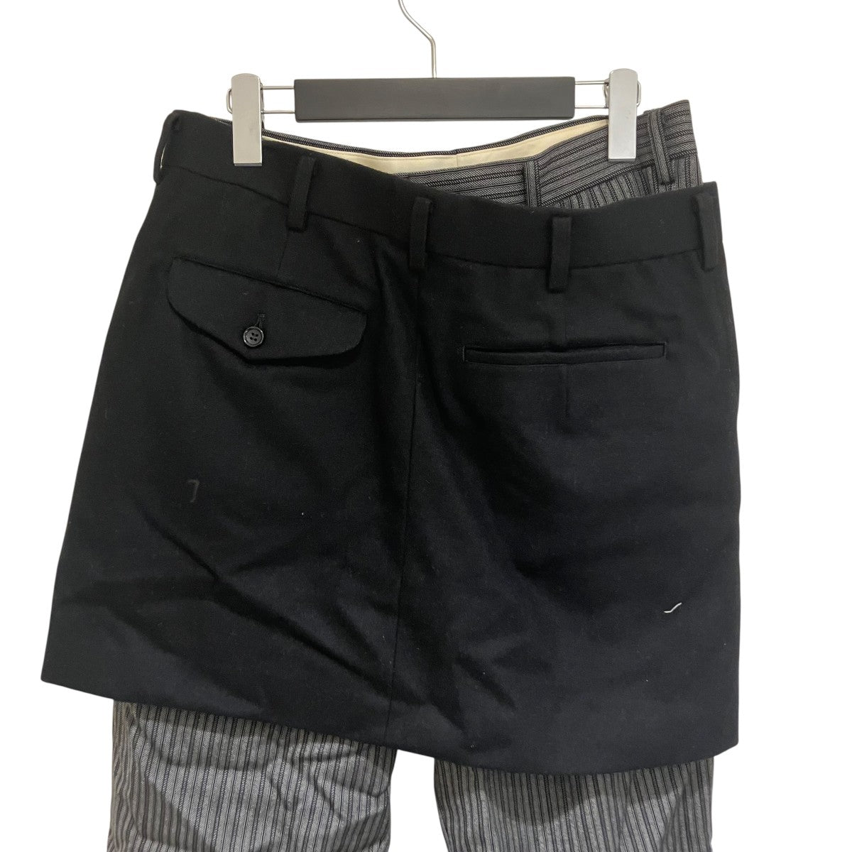 BLACK コムデギャルソン ラップドッキングパンツ  黒 スカートパンツ COMME des GARCONS コムコム コムデギャルソンCOMME ポリ