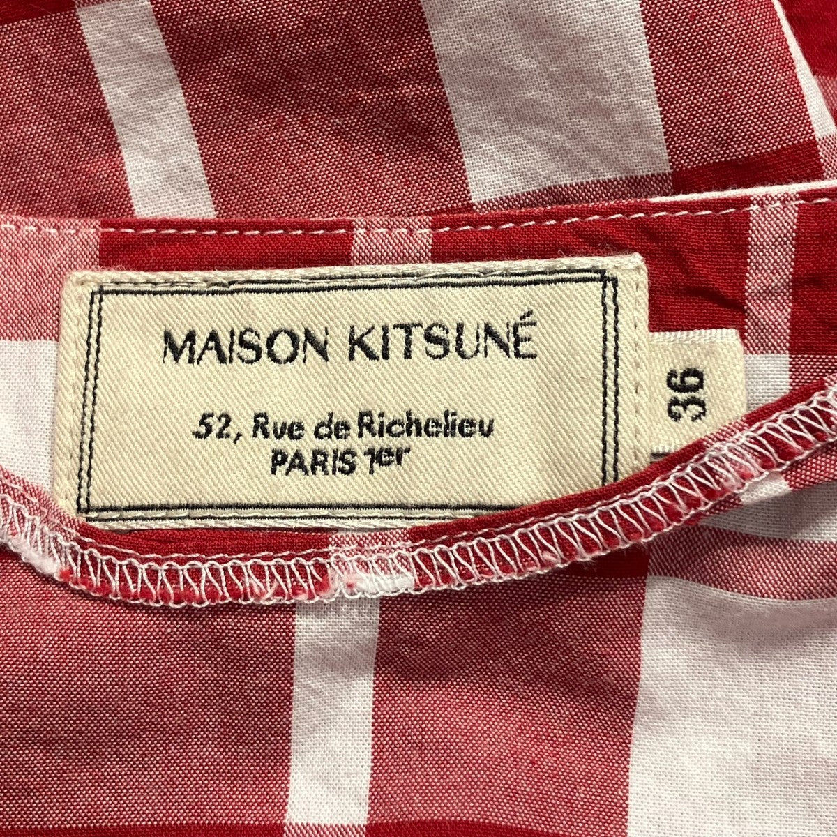MAISON KITSUNE チェックブラウスKWH-09040-A 古着・中古-5枚目のアイテム画像