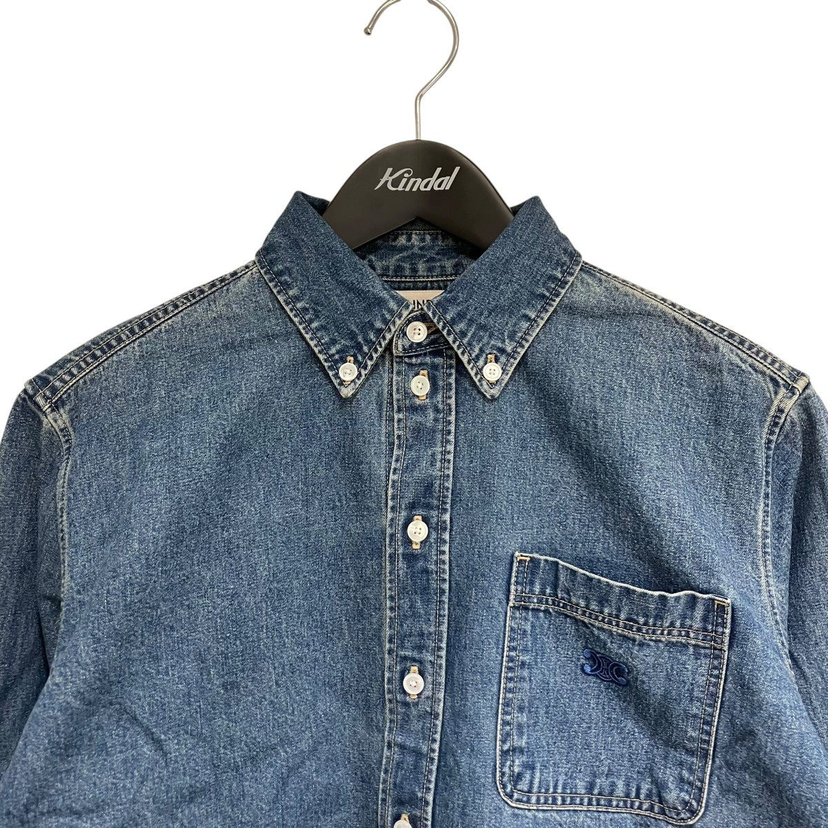 【krdsk】セリーヌトリオンフ刺繍入り クロップドシャツ CELINE(セリーヌ) トリオンフ刺繍入り クロップドシャツデニム