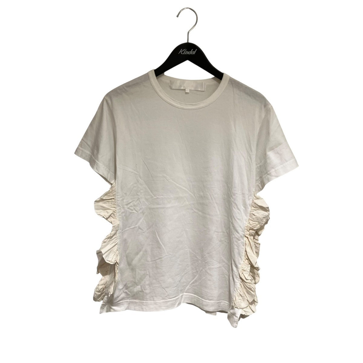 tao COMME des GARCONS 綿天竺×綿クロス製品染半袖Ｔシャツフリル半袖カットソーTM-T009 古着・中古-1枚目のアイテム画像