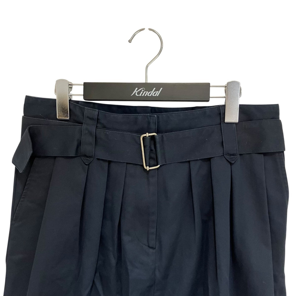 【美品】ドリスヴァンノッテン ベルト付 ロング コート38 ネイビー DRIES VAN NOTEN(ドリスヴァンノッテン) ベルテッドスカート