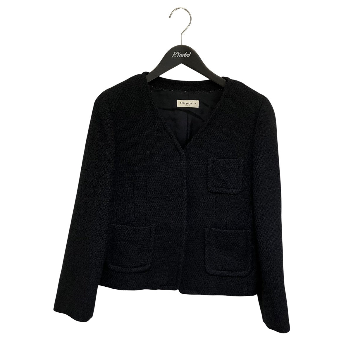 大幅値下げ！！ドリスヴァンノッテン　ジャケット　ネイビー　36サイズ DRIES VAN NOTEN(ドリスヴァンノッテン) ノーカラージャケット