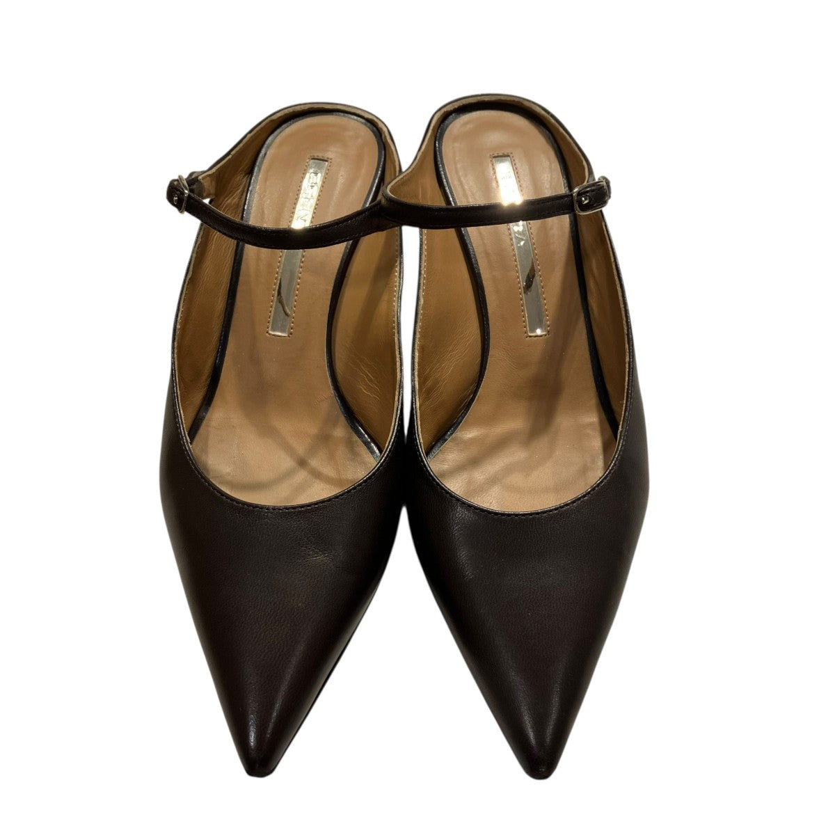 美品BRENTA ブレンダ ミュール BRENTA(ブレンタ) ポインテッド ミュールパンプス ブラウン