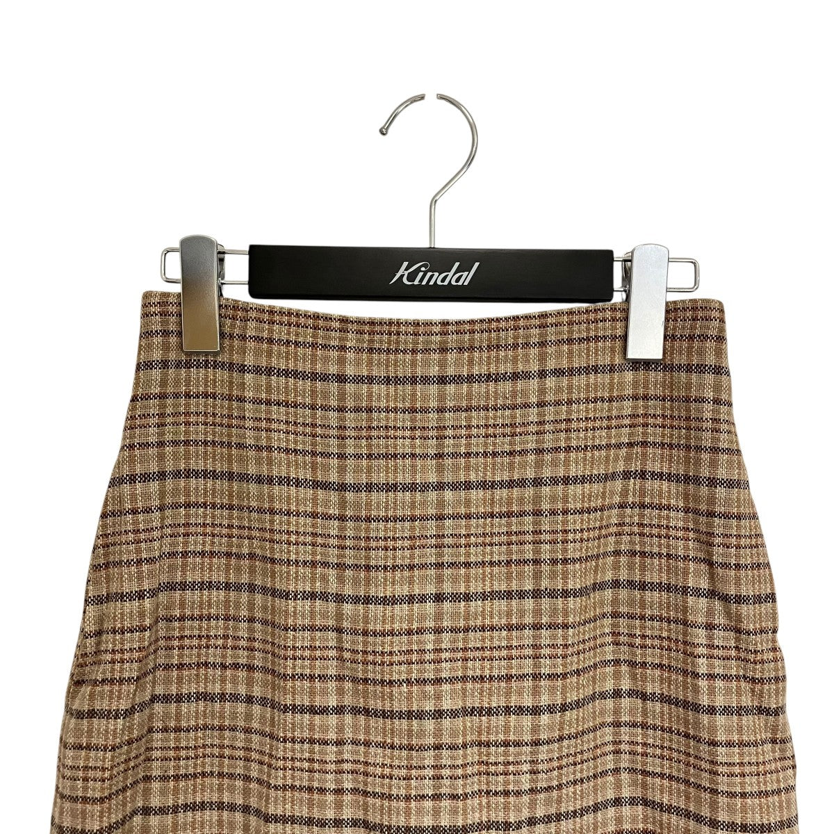 AURALEE SILK SUMMER TWEED SLIT SKIRTチェックスカートA8SS08TW 古着・中古-3枚目のアイテム画像