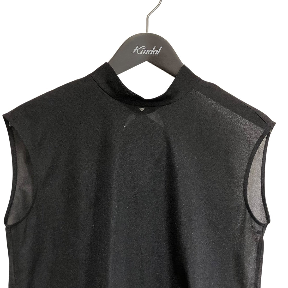 ボウタイシアーカットトップスノースリーブブラウス1523312214