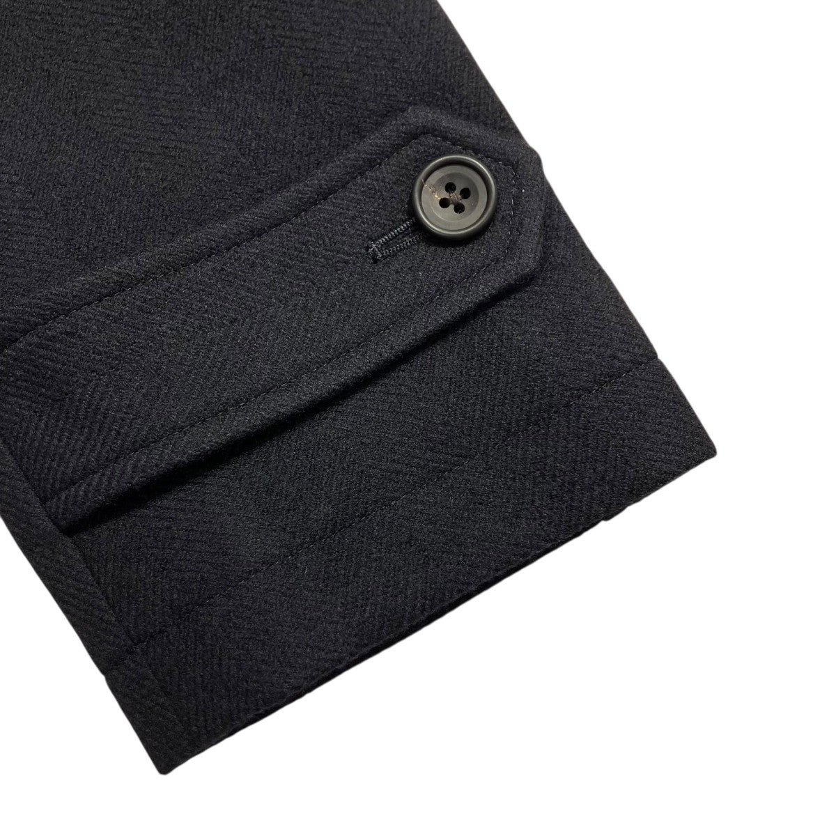 (L)イタリア LORO PIANAウール ネイビーヘリンボーン柄 ステンカラー L)イタリア LORO PIANAウール ネイビーヘリンボーン柄 ステンカラー