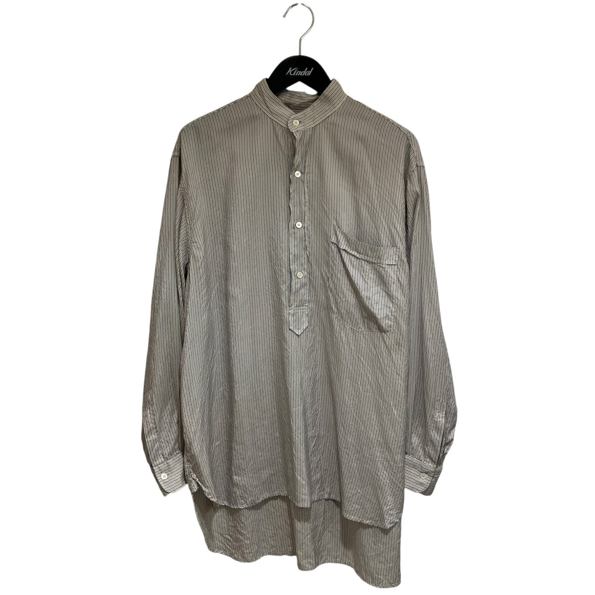 COMOLI(コモリ) シルクストライププルオーバーシャツ長袖シャツG03