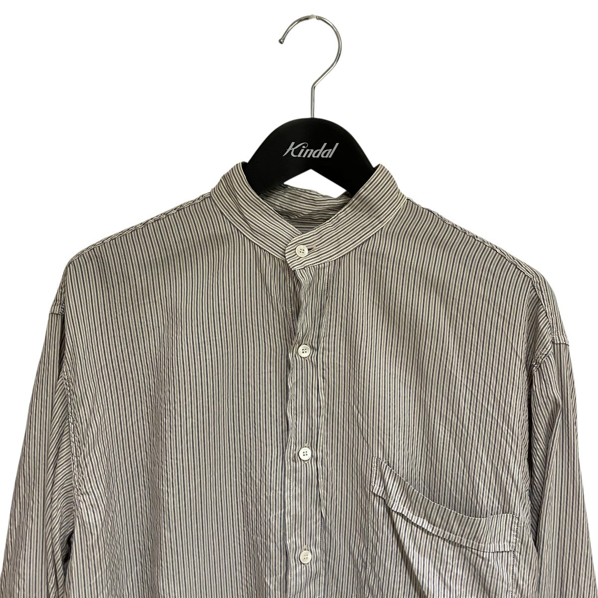 COMOLI(コモリ) シルクストライププルオーバーシャツ長袖シャツG03