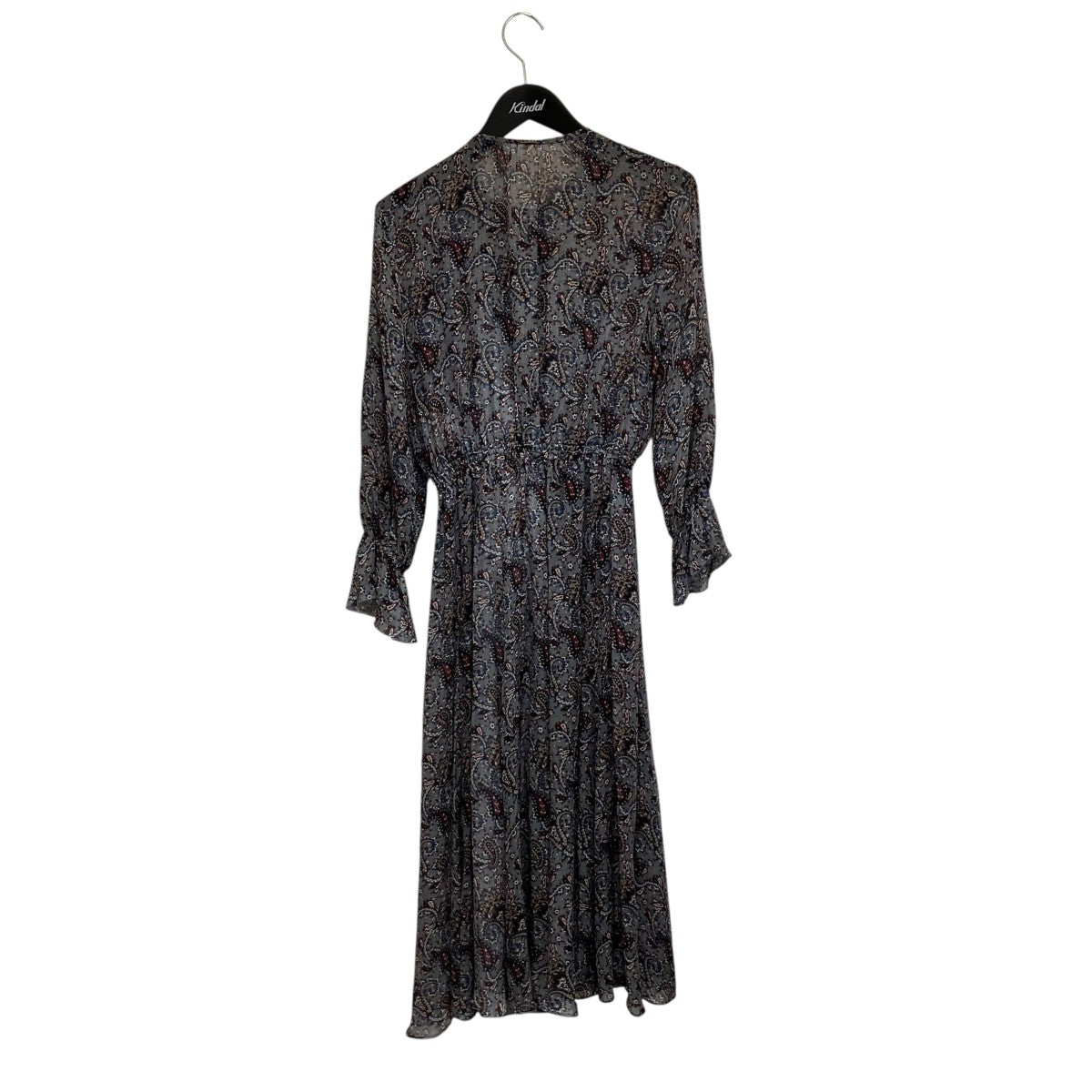 未使用品 ANAYI ペイズリー柄 シルクロングワンピース 38 ブラウン ANAYI(アナイ) ペイズリー柄 シルクロングワンピース102027-14-200