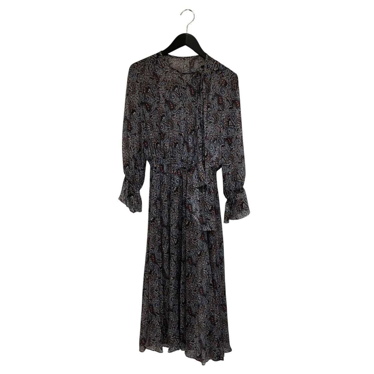 ペイズリー柄 シルクロングワンピース102027-14-200